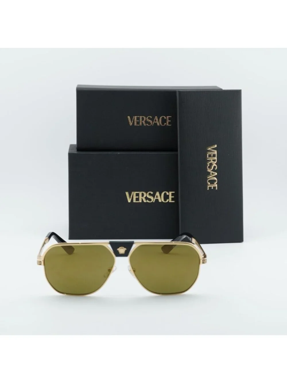 Versace VE2294 10025A Aviator Sunglasses – Gold / Brown